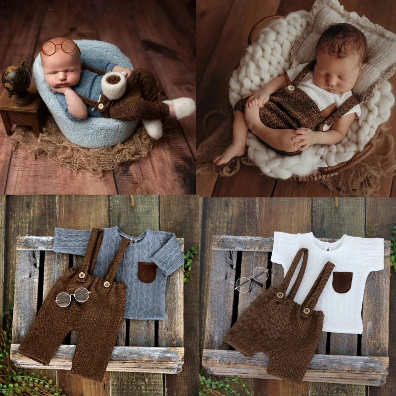 Infant Photography Props Outfit - 新生児の男の子、シックなスーツ、幼児撮影アクセサリー、写真撮影のための写真アクセサリー