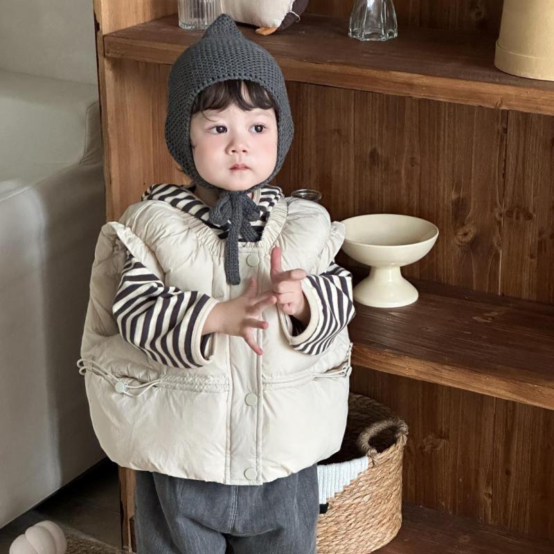Toddler Boy Winter Fleece Jacket - 幼児用女の子用暖かいカーディガン、男の子用カジュアルベストコート、幼児用綿入りジャケット、2025年冬新作ベビー用ノースリーブフリースベスト