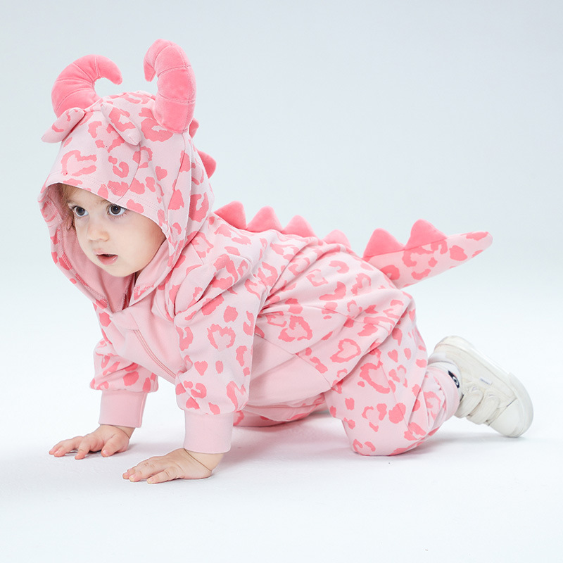 Cotton Baby Onesies Zipper - 春着ぐるみ女の赤ちゃんかわいい服コスプレ子供ジッパーロンパースボディスーツ綿フード付き幼児男の子サリーカバーオールジャンプスーツ