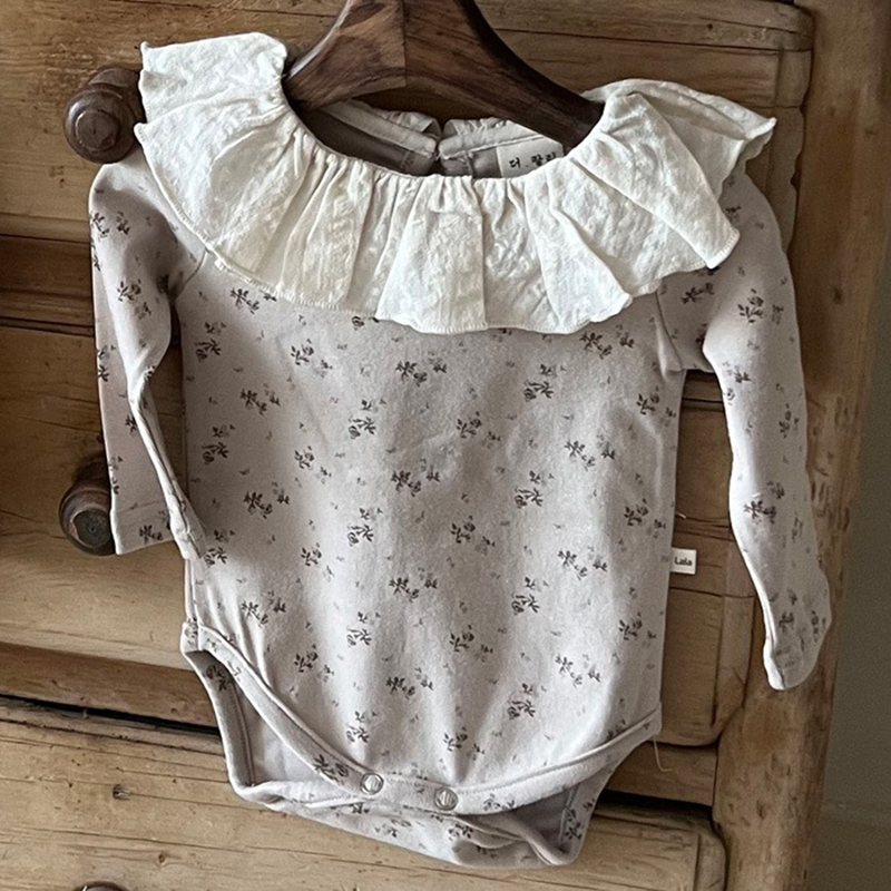 新生児用長袖レースカラージャンプスーツ,幼児用ソフトボディス - Newborn Baby Girl Romper Floral のレビューと価格