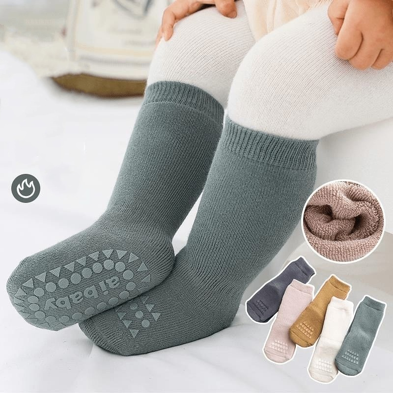 肥厚子供フロアソックス幼児ベビーボーイズガールズピュアカラー - Unisex Baby Socks Non Slip のレビューと価格