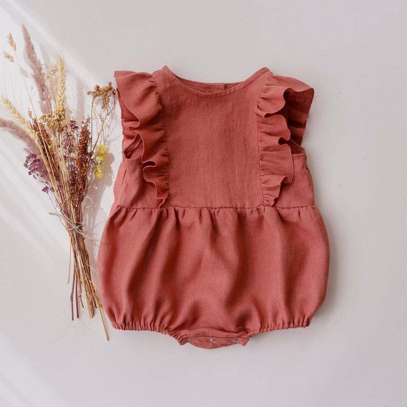 女の赤ちゃんのための夏のジャンプスーツ,ノースリーブの綿とリ - Baby Summer Linen Sleeveless Jumpsuit のレビューと価格