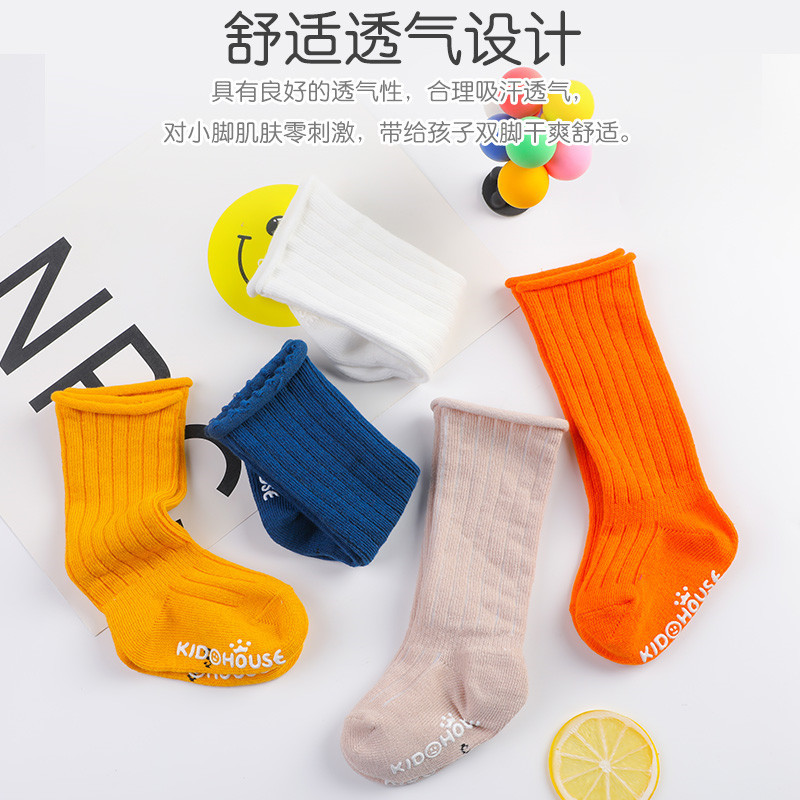5足/ロット ベビーソックス 春秋 純綿 フロアソックス 滑 - Unisex Baby Socks Non Slip のレビューと価格