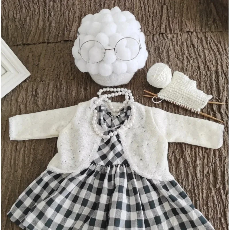 新生児写真撮影小道具女の赤ちゃんおばあちゃん衣装男の子おじい - Infant Photography Props Outfit のレビューと価格