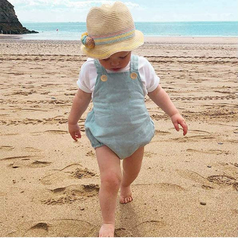 2025年夏 新生児 男の子 女の子 ロンパース ジャンプス - Baby Summer Linen Sleeveless Jumpsuit のレビューと価格