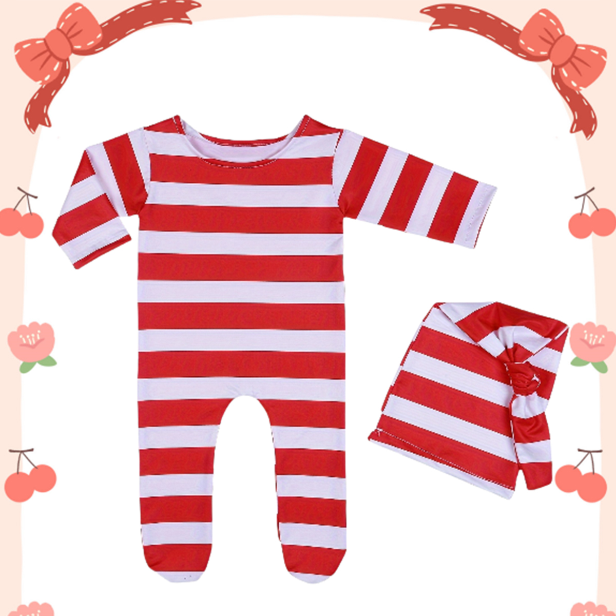 Ylsteed 新生児用赤いジャンプスーツ 帽子と襟付き 赤 - Infant Photography Props Outfit のレビューと価格
