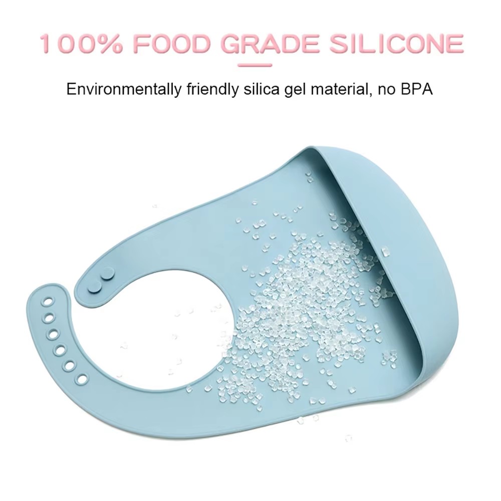 1個入り食品グレードシリコン製ベビーよだれかけ、お手入れ簡単 - Waterproof Baby Bibs Silicone のレビューと価格