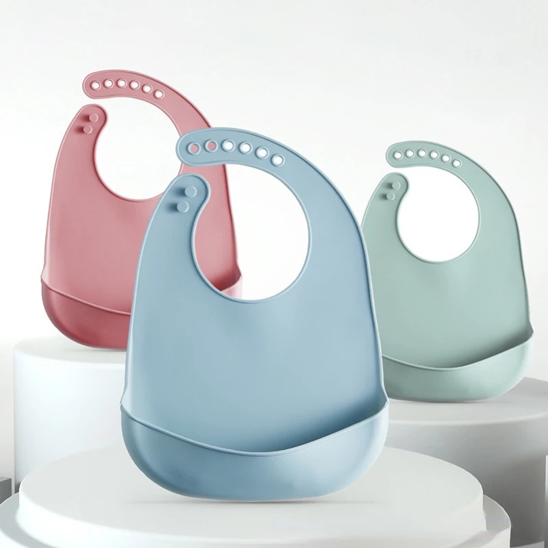 1-5枚セット ベビーシリコンビブ 防水ビブ 無地 6段階調 - Waterproof Baby Bibs Silicone のレビューと価格