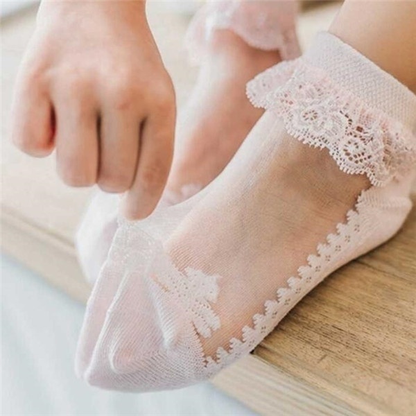 かわいいレース花柄ネットベビーソックス綿ノンスリップソール新 - Unisex Baby Socks Non Slip のレビューと価格