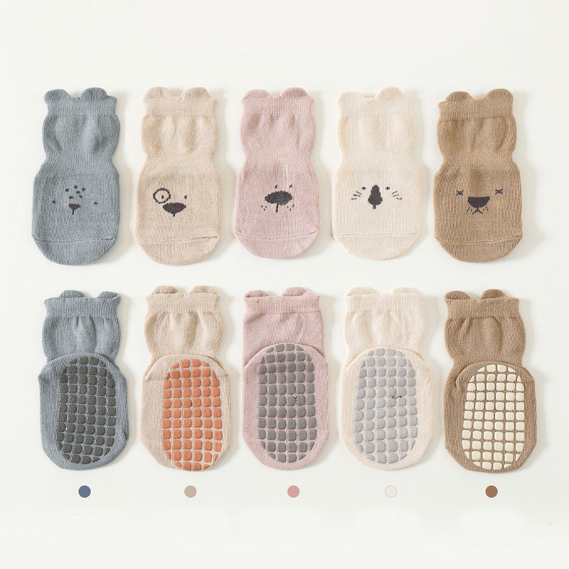 3/5 ペア ベビー 愛らしい動物柄 ノンスリップ フロアソ - Unisex Baby Socks Non Slip のレビューと価格