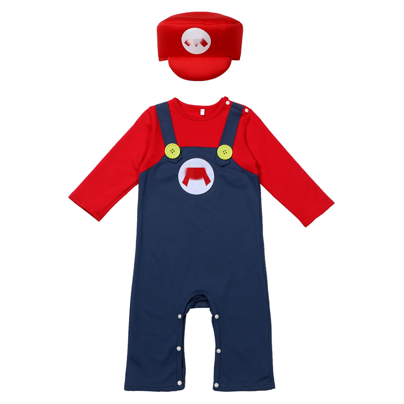 ベビー配管工コスチューム赤緑アニメゲーム配管工ボディスーツホ - Baby Clothes のレビューと価格