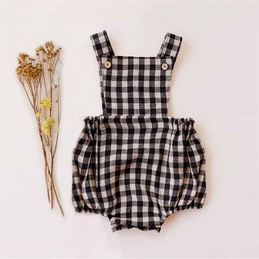 新生児用ノースリーブジャンプスーツ,0〜2歳の女の子用のロン - Baby Summer Linen Sleeveless Jumpsuit のレビューと価格